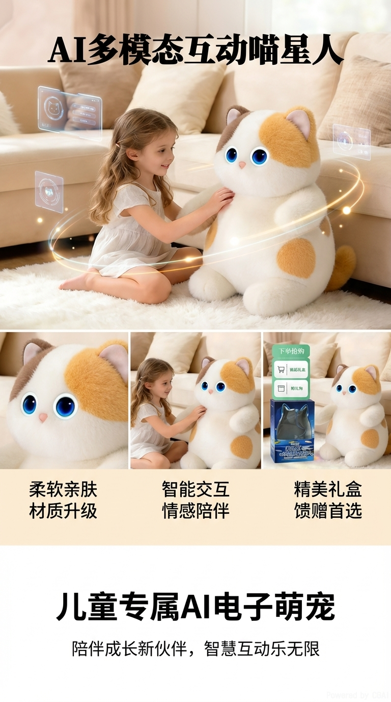 AI多模态互动喵星人儿童专属AI电子萌宠机器狗玩具宠物详情1