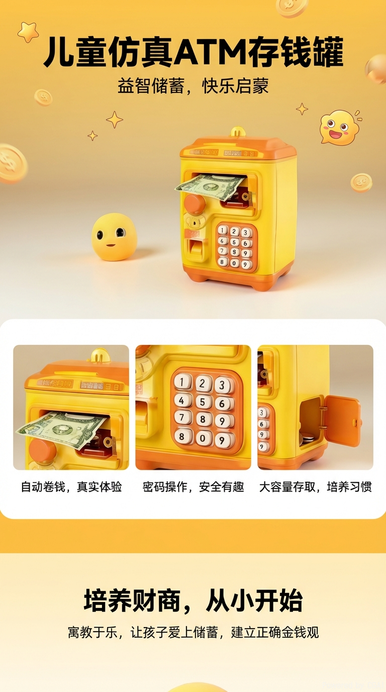 卡通儿童储蓄罐奶龙存钱罐树脂摆件创意存钱罐儿童礼物库存热销详情1