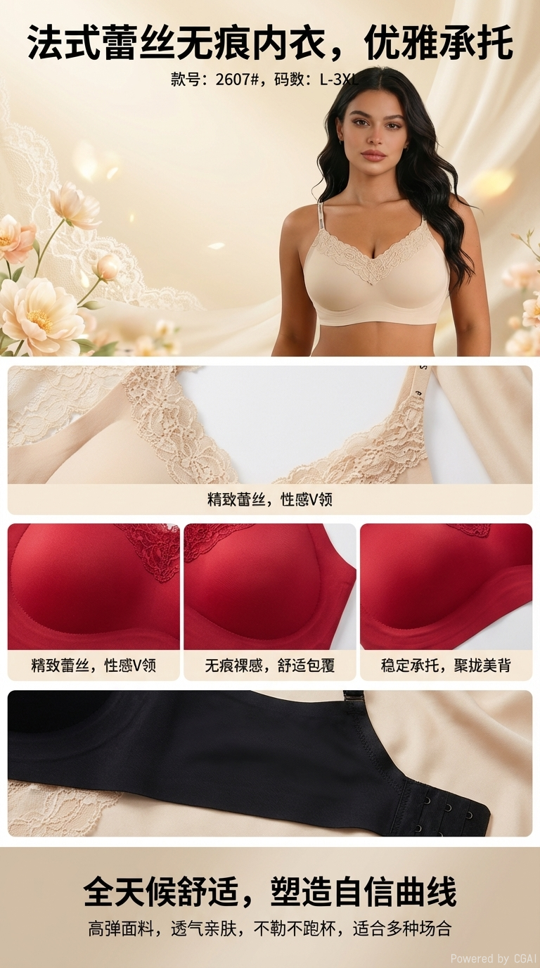 Lace jelly soft support bra pic 1