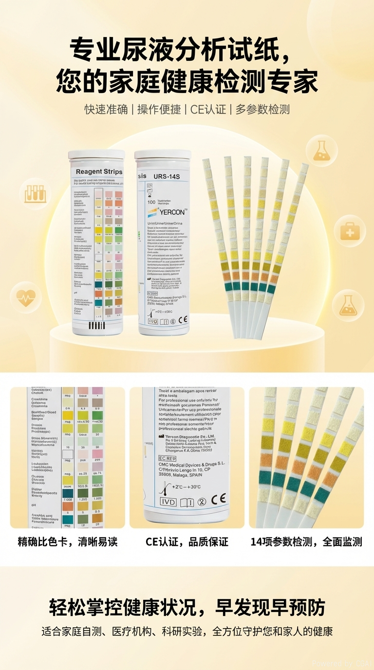 Medical testing supplies: urine test strips, hiv rapid test strips, urine sugar, urine ketone body weight loss, urinary tract infection, kidney disease, liver and gallbladder disease pic 1