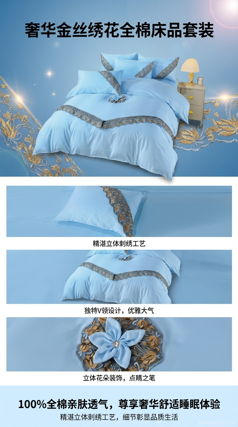 工艺6件套床上用品6件套纯棉舒适透气保暖加厚详情1
