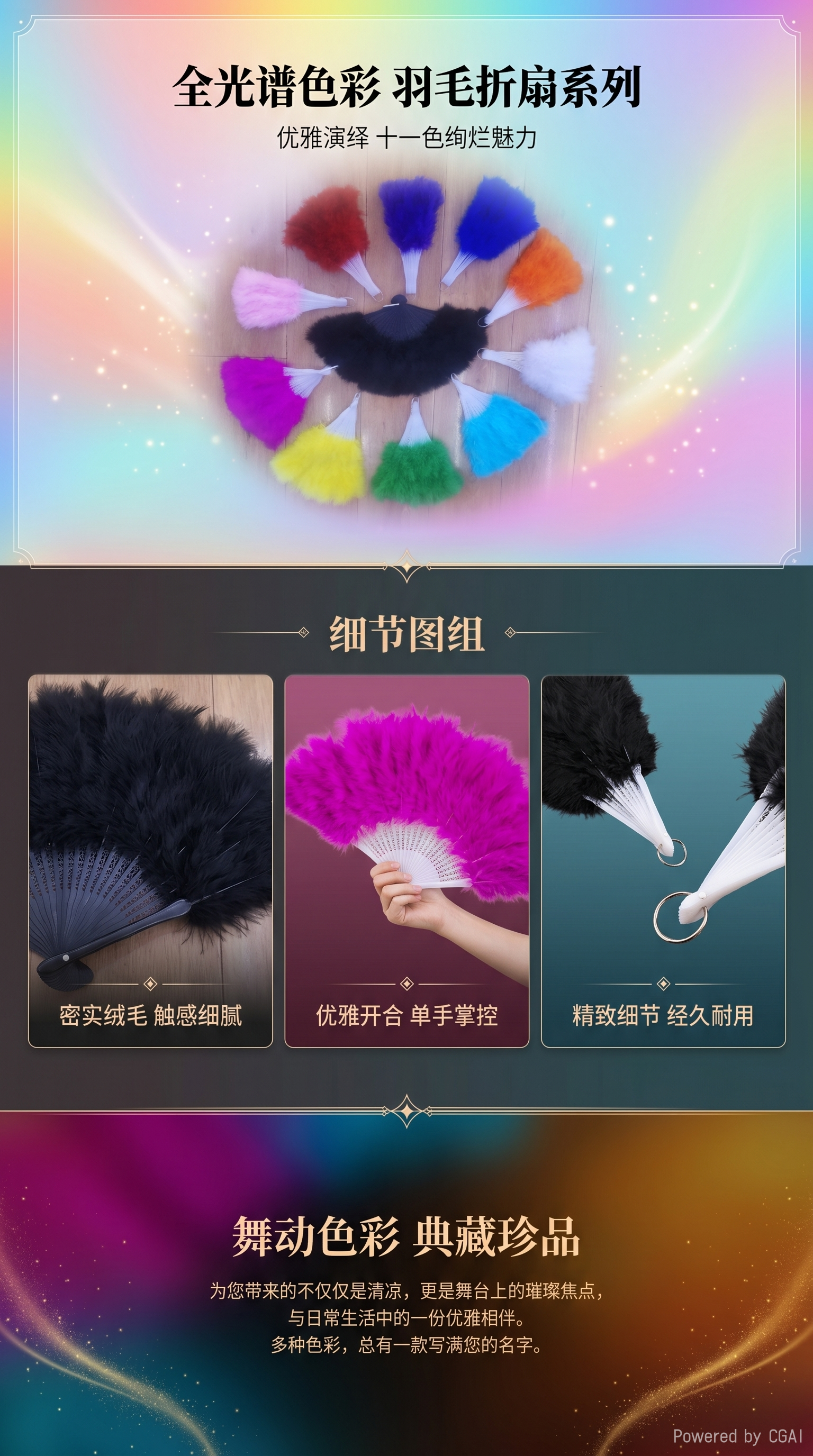 工艺折扇纸扇女夏季中国风扇子典雅便携手工扇详情1