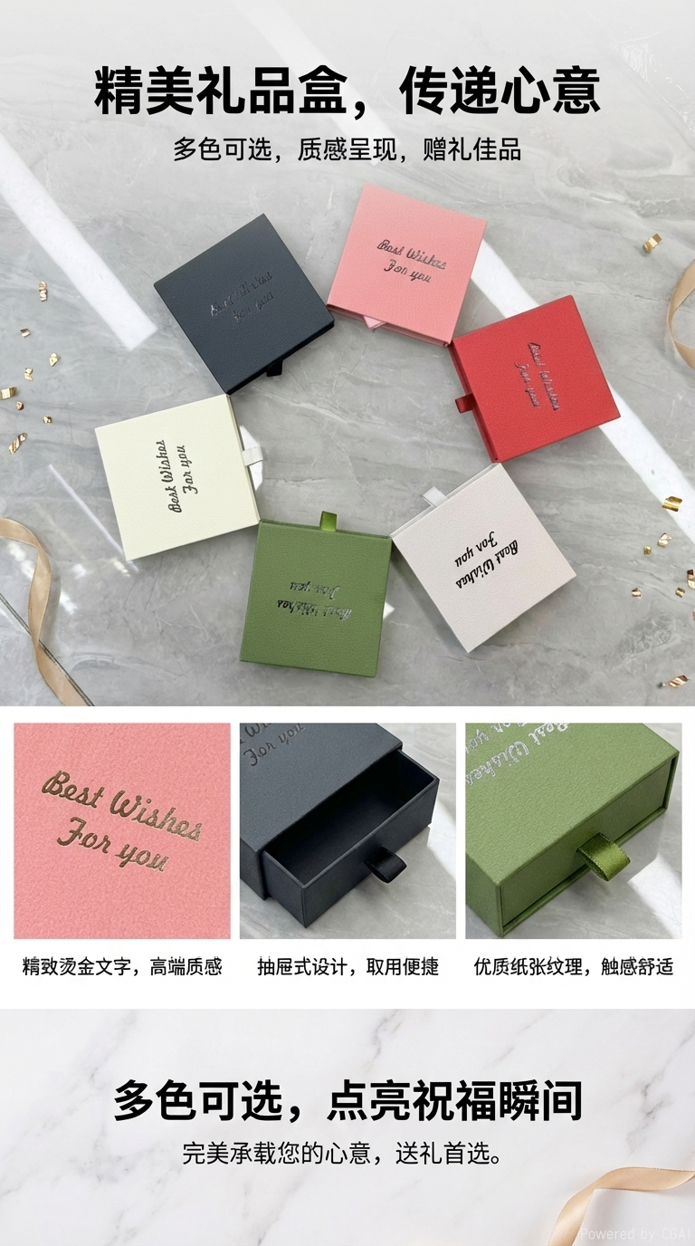 纸质礼品包装纸礼盒包装袋礼物包装礼盒送礼用简约风抽屉盒详情1