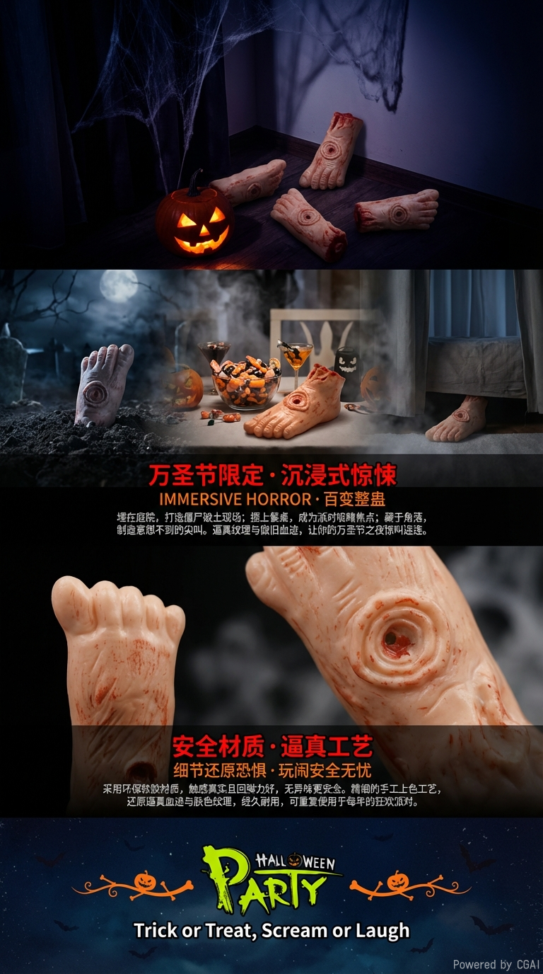 万圣节灯LED电子发光蜡烛灯恐怖脚灯装饰派对布置节日道具详情3