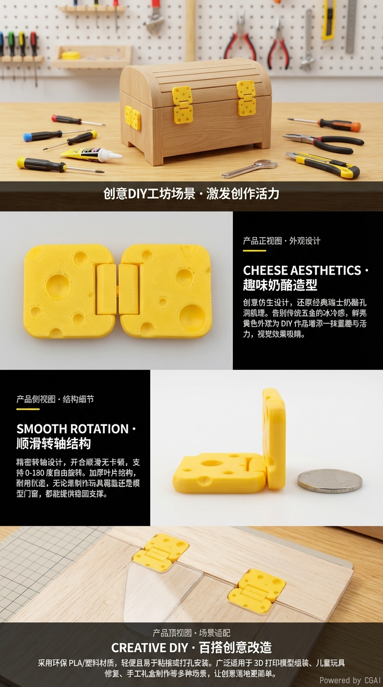 Yellow cheese-shaped plastic hinges, main body hinges, hinges, hardware hinges, toilet door hinges, straight arm handles, door handles pic 2
