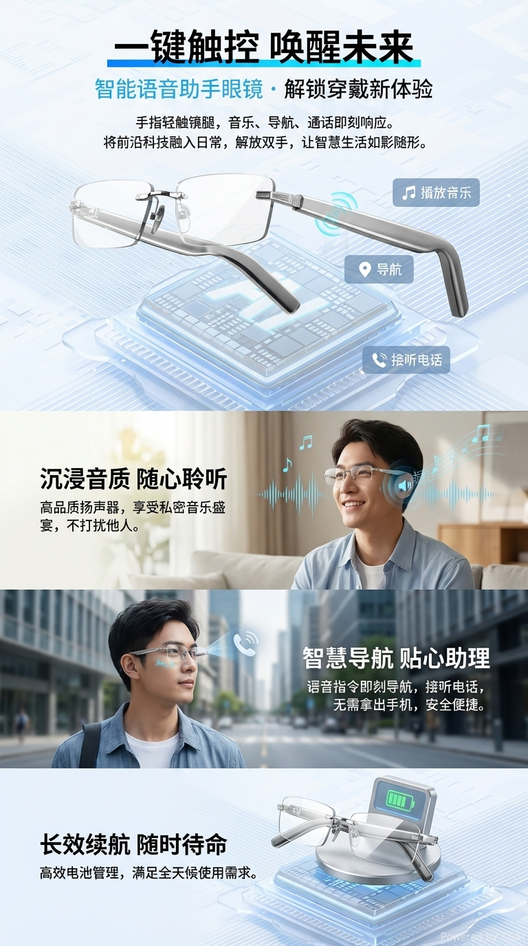 AI智能眼镜防蓝光眼镜FEITUN-FK0190-2智能眼镜详情1