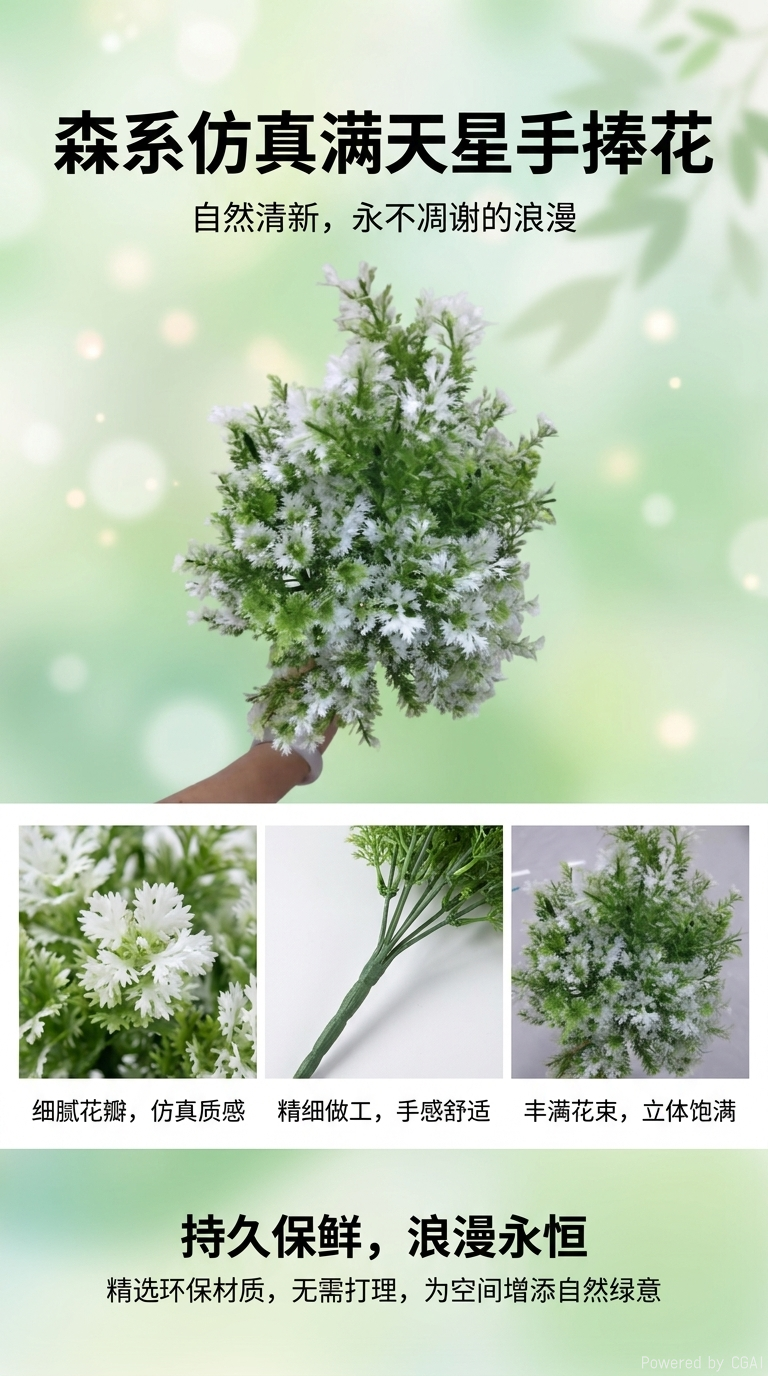 仿真18頭三叉青白松草水草塑料假花植物墻DIY裝飾工藝仿真綠植水草仿真綠植仿真綠植現貨補柜詳情1