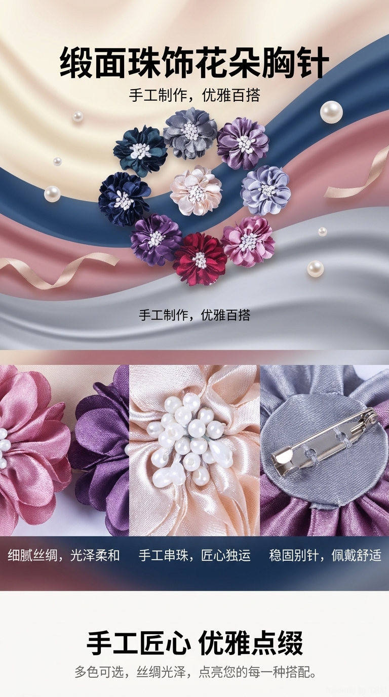 名族风花瓣布艺工艺品手工制作装饰摆件详情1