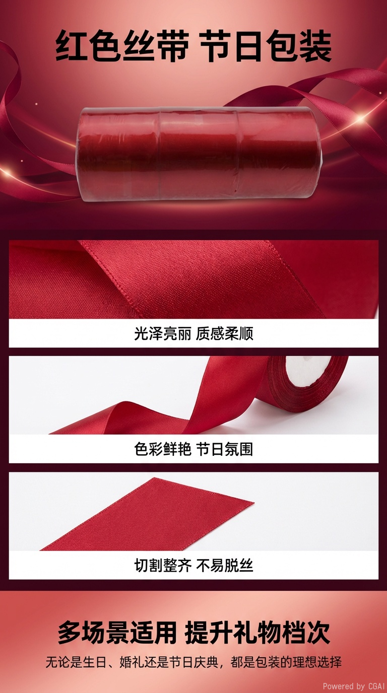 8 cm satin ribbon, decorative ribbon, accessory wearing band, factory direct sales pic 1