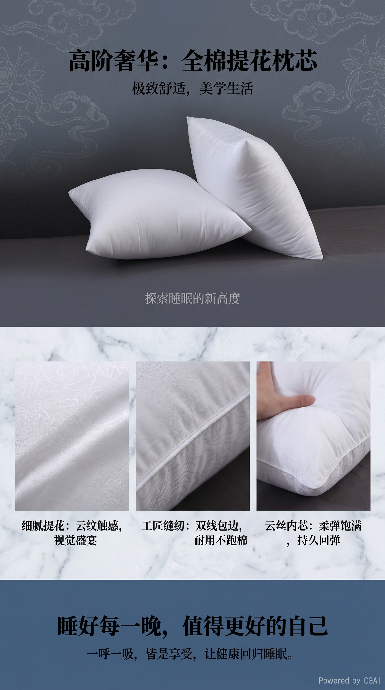 功能枕记忆枕决明子枕头白色枕头床头靠垫1个093021987详情1