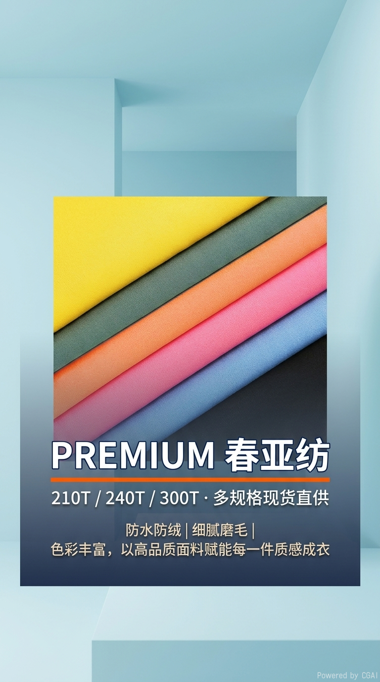 义乌春亚纺沙发巾面料雨衣面料优质布料春夏适用衣服布料义乌雨衣面料详情1