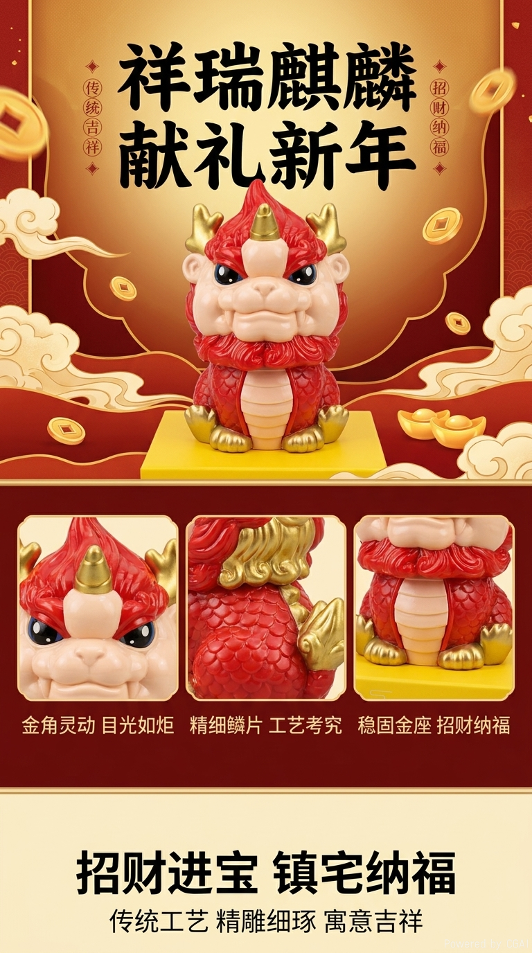 国潮招财麒麟详情1