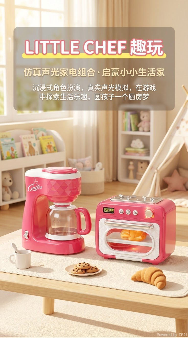 儿童玩具套装扮家家咖啡机烤箱组合小孩玩具益智早教玩具礼物详情1