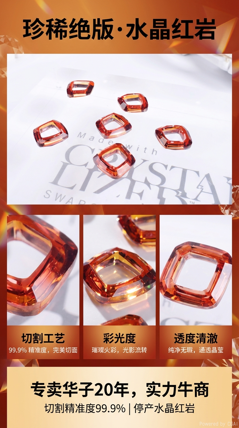 Authentic Austrian Swarovski crystal element trapezoidal pendant 4437, handcrafted diy Huazi jewelry accessories wholesale pic 1