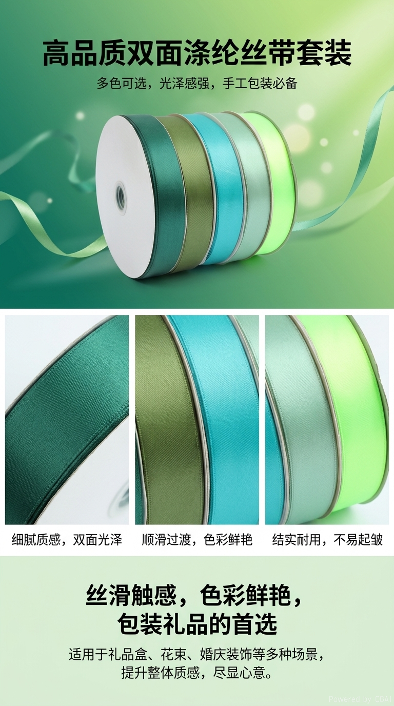 涤纶织带礼品包装丝带下鲜花绑带礼盒单号彩带缎带详情1