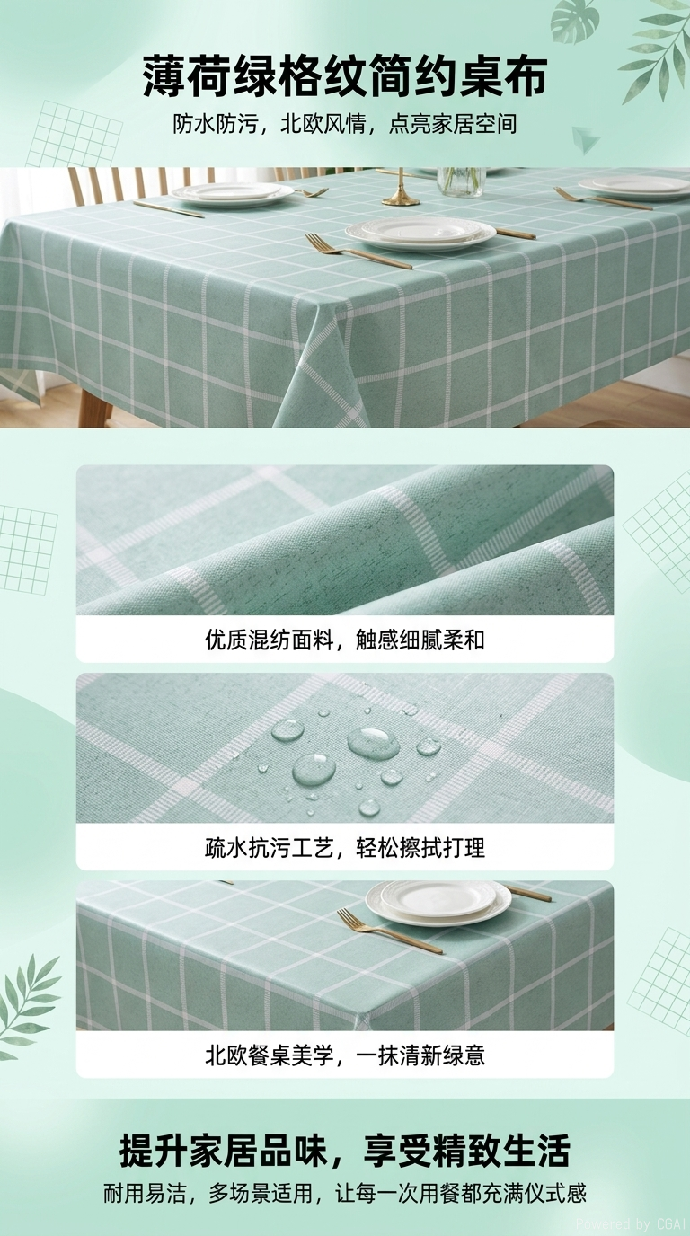 pvc水晶格子桌布透明桌垫详情1