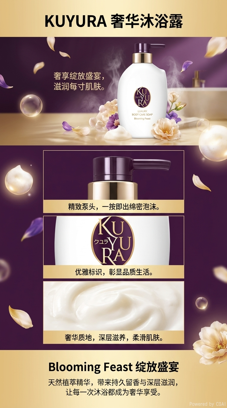 可悠然奢宠美肌沐浴露（蜜恋馨语）400ml详情1