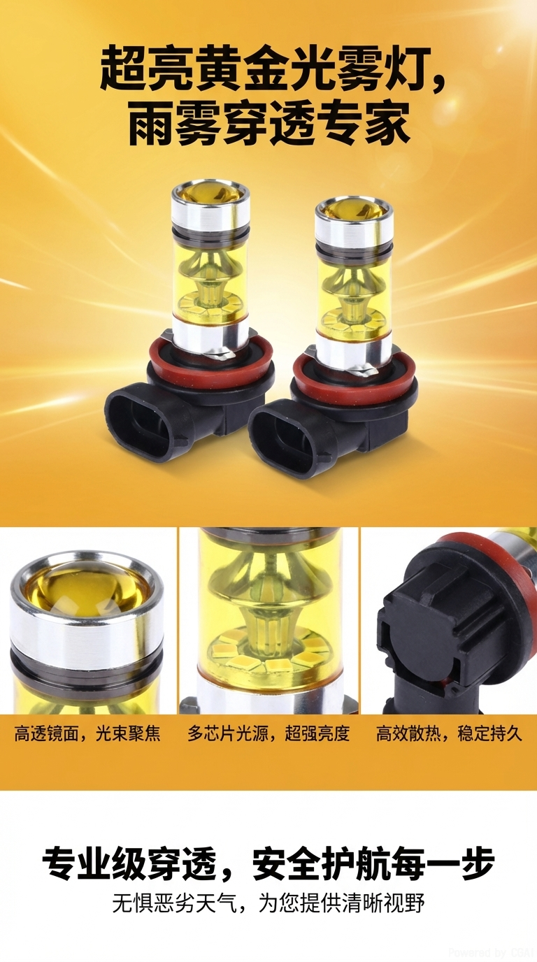 大灯前照灯汽车灯泡汽车用品方灯车载氛围灯机车配件跨境电商详情1