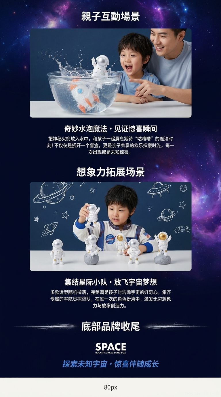 跨境新款太空人火箭泡水盲盒儿童探索宇宙宇航员航空星球膨胀玩具详情3