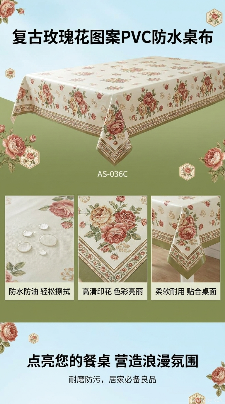 pvc水晶纯色桌布透明桌垫pvc台布简约家居用品详情1