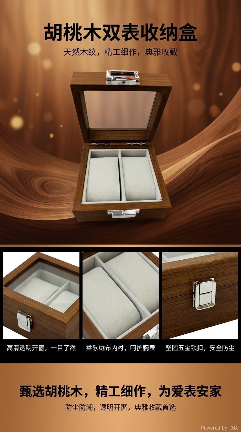 男款手表礼盒装 时尚商务送礼包装盒详情1
