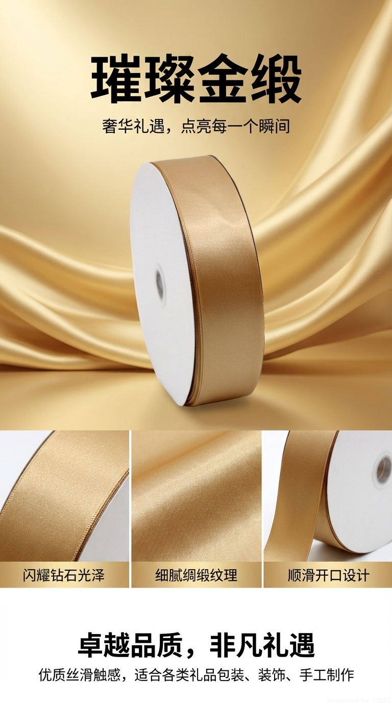 Han sails cinta de poliéster de oro cinta de seda púrpura embalaje de regalo cinta de seda de oro diy al por mayor pic 1