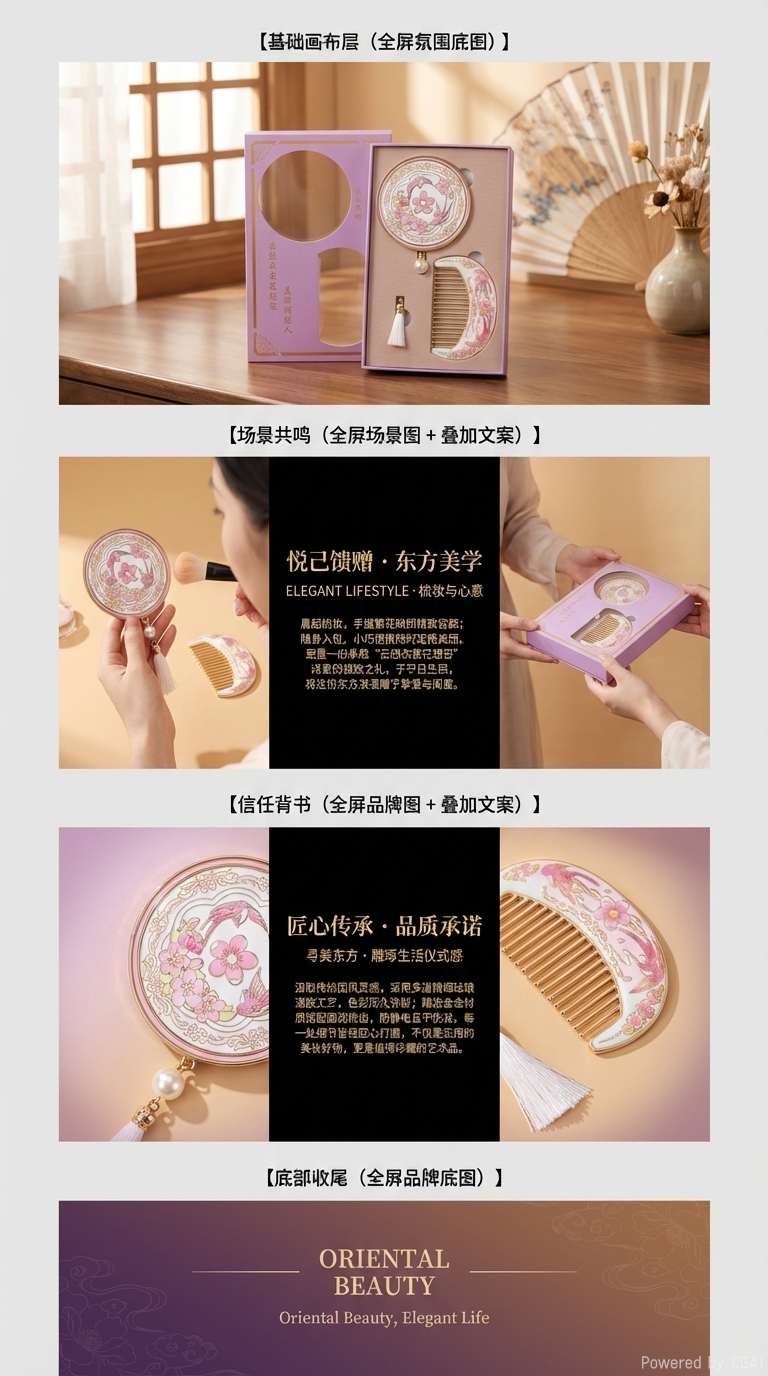A pink flower-patterned makeup mirror and comb gift box with a national trend, featuring faux tulips, crocheted decorations, artificial flowers, woolen yarn and sunflowers pic 3