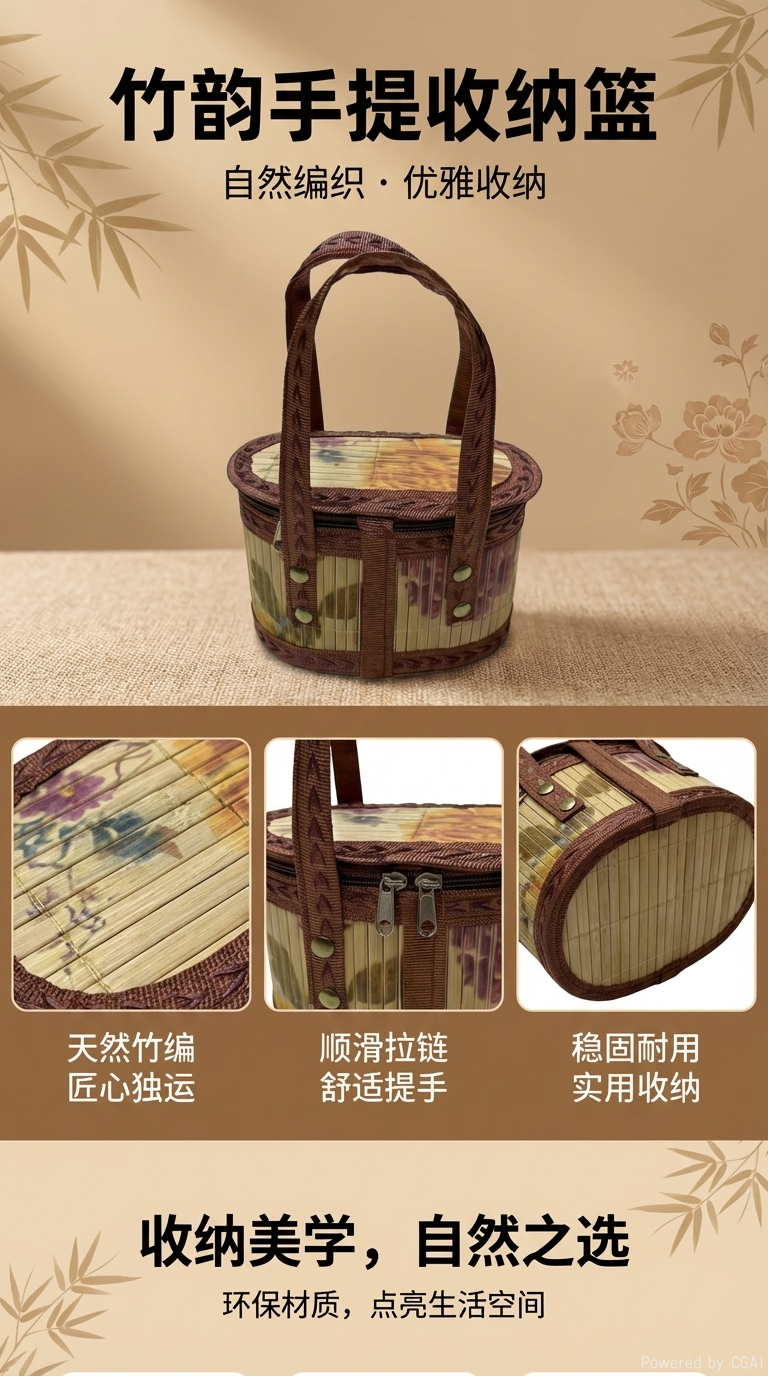 Cesta de bambú de frutas cesta de regalo cesta de regalo embalaje de flores cesta de trenza cesta de tejido regalo de mano acompañante cesta de trenza de bambú cesta de almacenamiento diario cesta de regalo de estética para el hogar cesta de entrega de comida plegable ahorro de espacio cesta de cremallera impresa pic 1