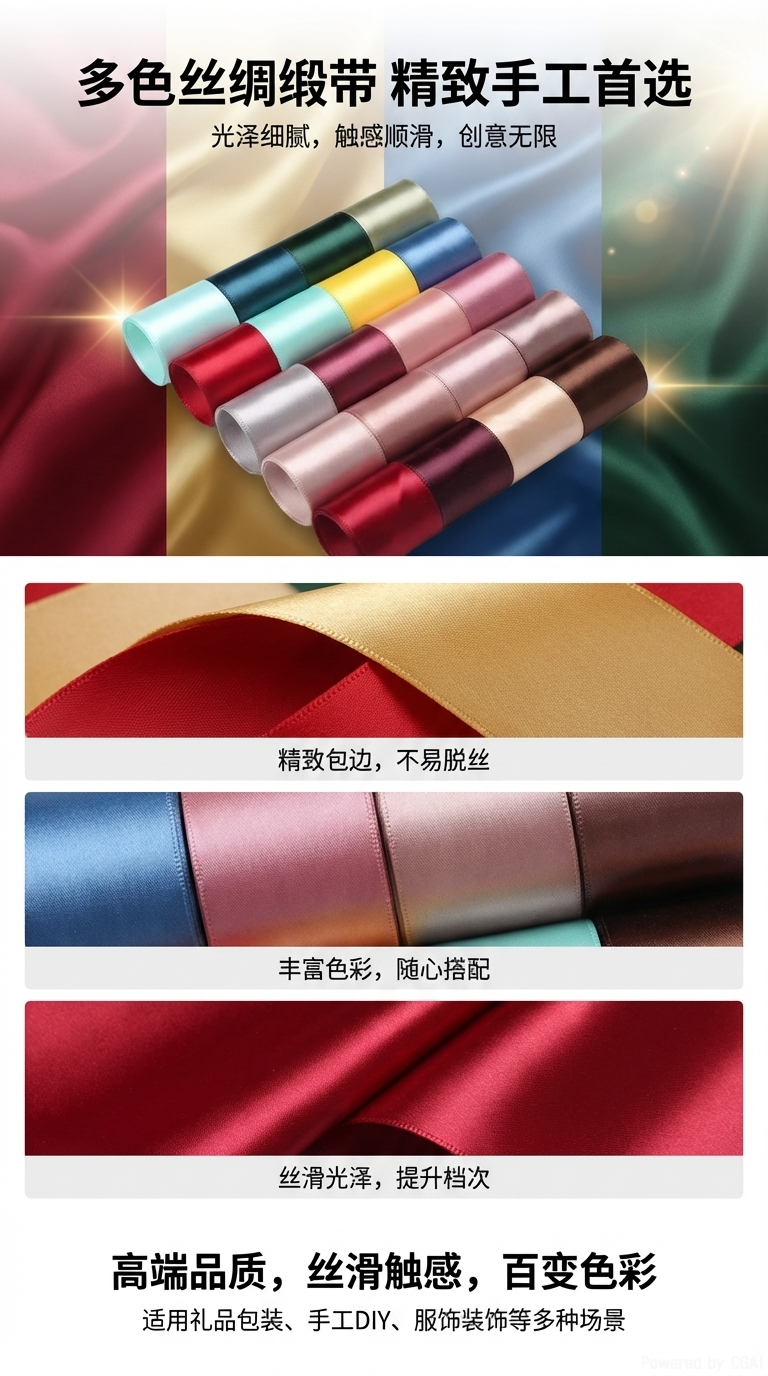 淡金色礼品彩带手抛拉花彩色丝带+丝带180cm详情1