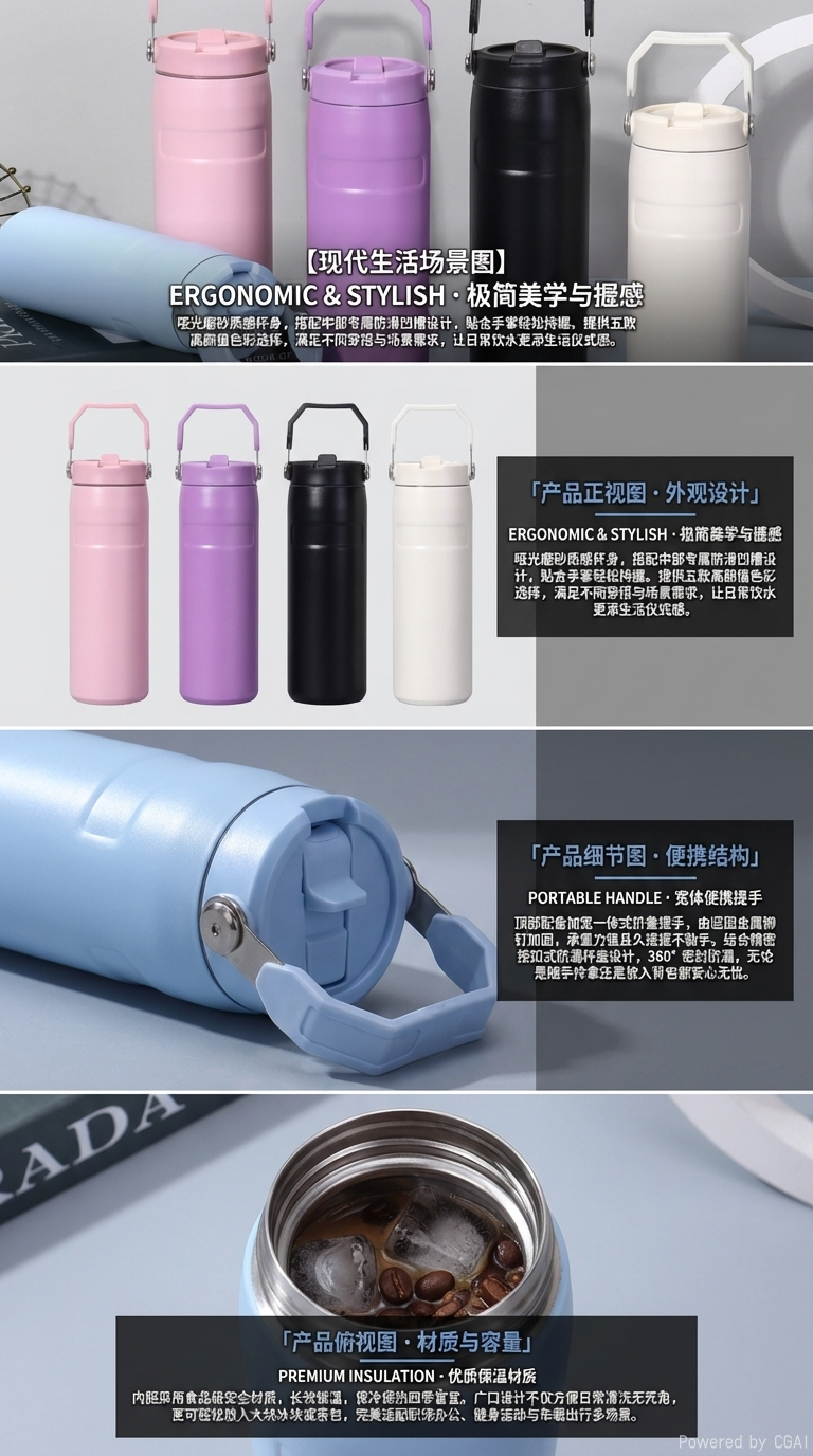 Wholesale16OZ Vacuum Coffee Flask 304 Double Wall Juice Cup 详情2