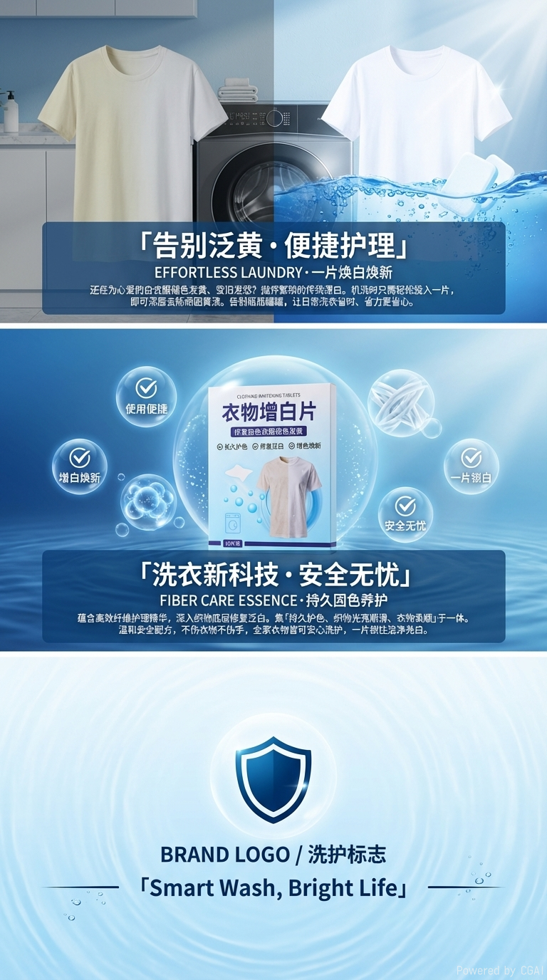 源头厂家衣物去渍去黄增白片跨境代发白色衣物修复增亮翻新洗衣片详情3