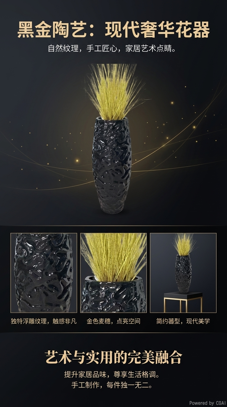 2026 New style magnesium oxide ecological vase, decorative vase, flowerpot, flower vase, simple and modern home decoration pic 1