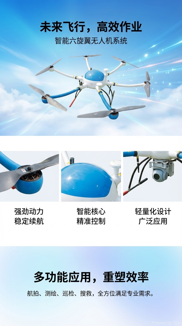 星途领航电动六旋翼无人机平台XH20E1详情4