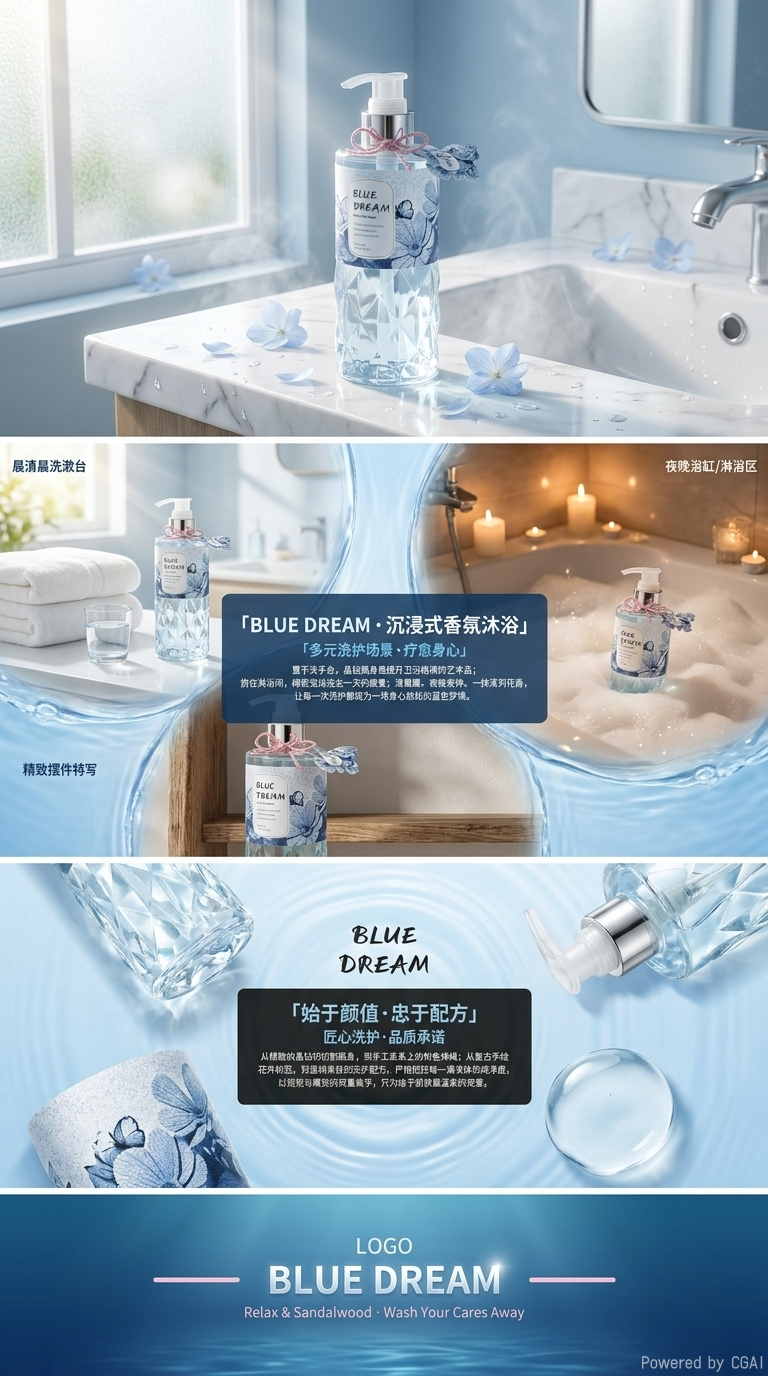 Blue Dreamy Scented Body Wash 300ml pic 3