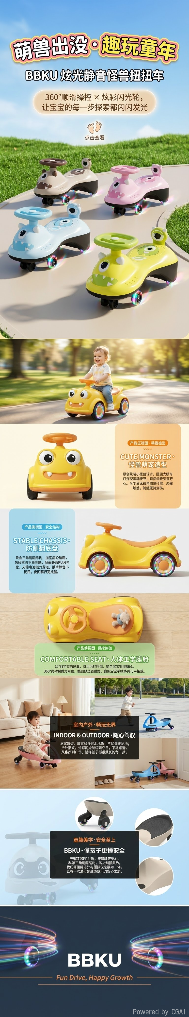 bbku扭扭车。详情1