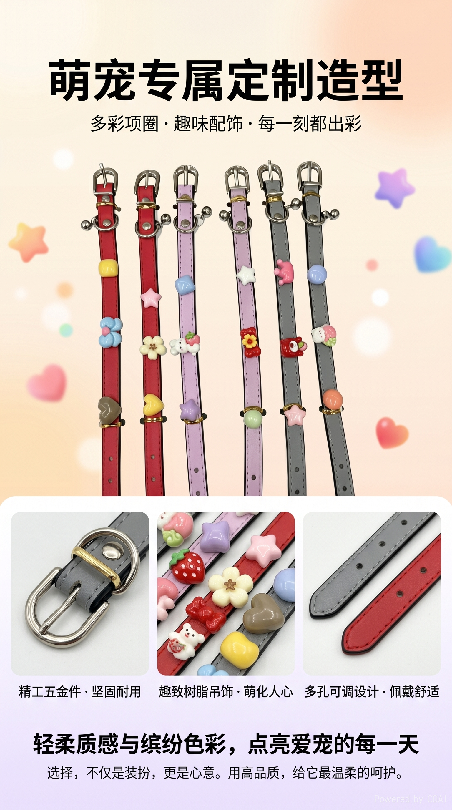 Pink pet collar set, pet necklace accessory, fashionable pet collar, pet accessory, pet necklace, pet collar accessory 140636697 pic 1