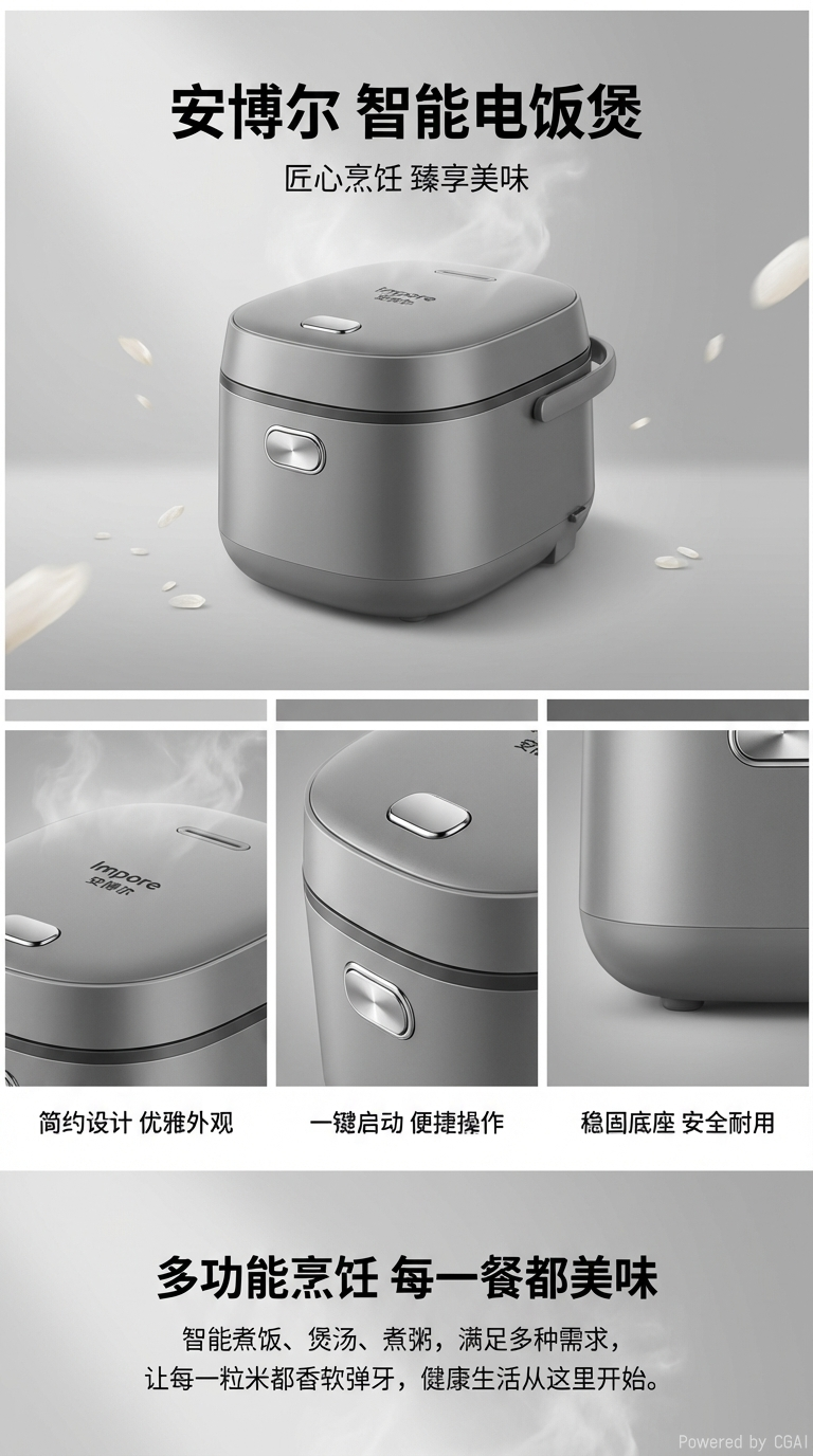 安博尔双胆电饭锅1.8L 电饭煲智能煮饭多功能加热快DFB-W20B1(D)详情1