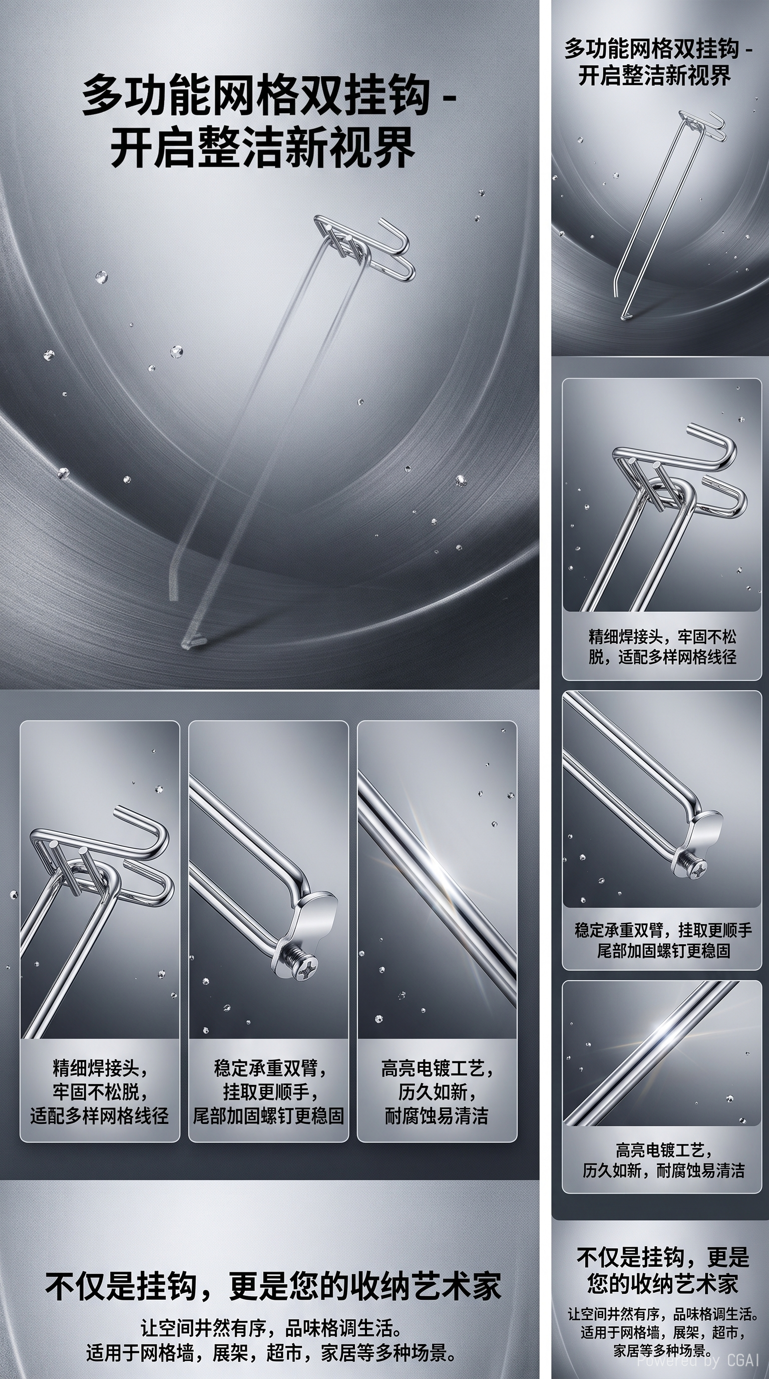 不锈钢吊钩抓钩清石钩槽板钩方管挂钩箱包包边条详情1