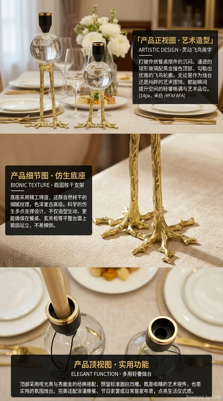 European-style decorative soft furnishings, wedding handicrafts, candlesticks, home items, candlesticks, candlestick handicrafts, candlesticks pic 2