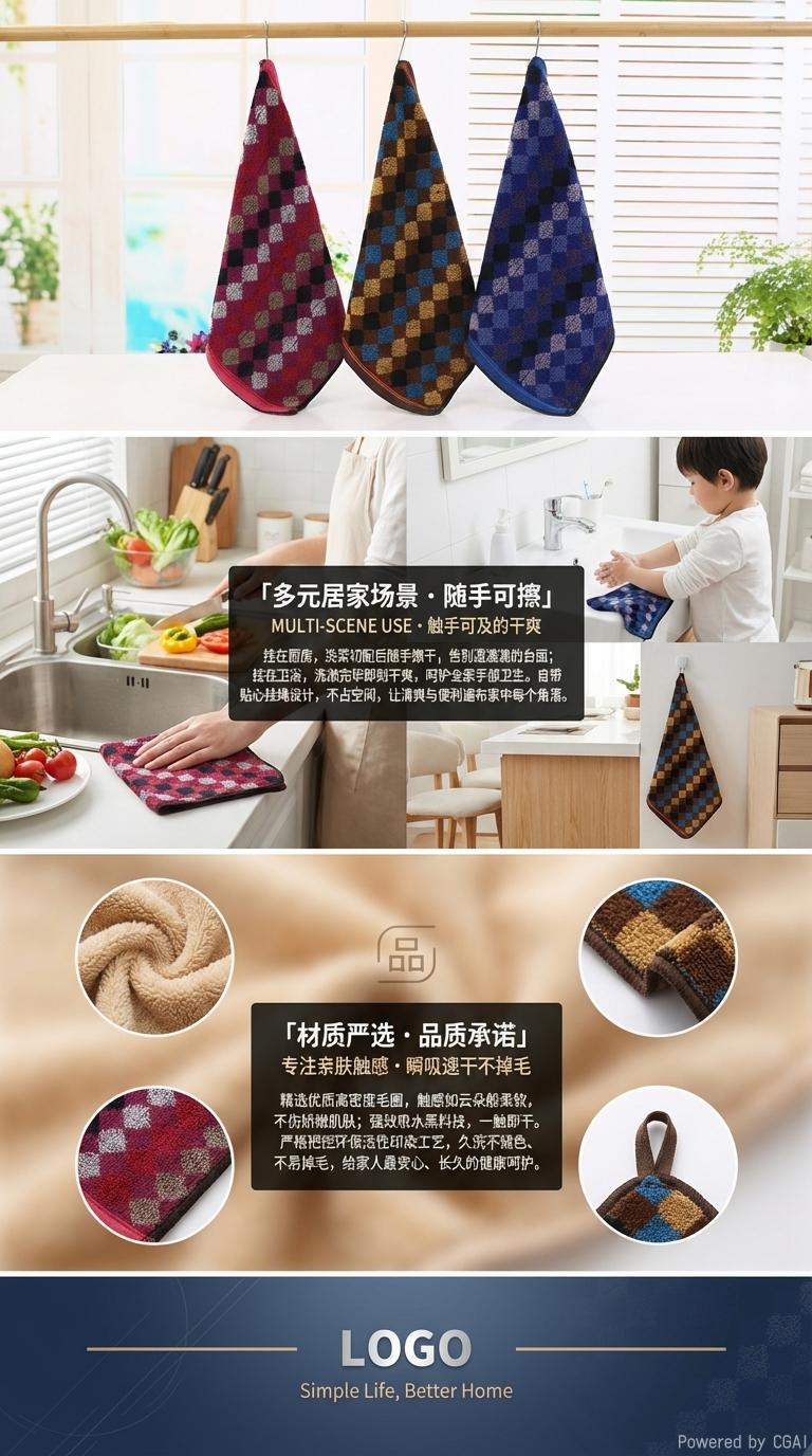 擦手巾 家用速干吸水不掉毛 厨房卫生间通用 深色大方巾 百搭显气质 秋冬披肩围巾 女款高级感方巾 热卖爆款详情3