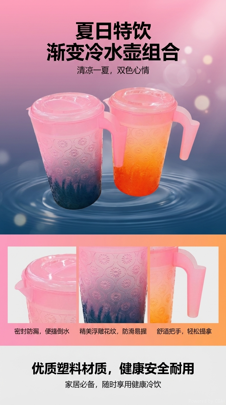 冷水壶凉水壶纯净水水桶1.5L便携装详情1