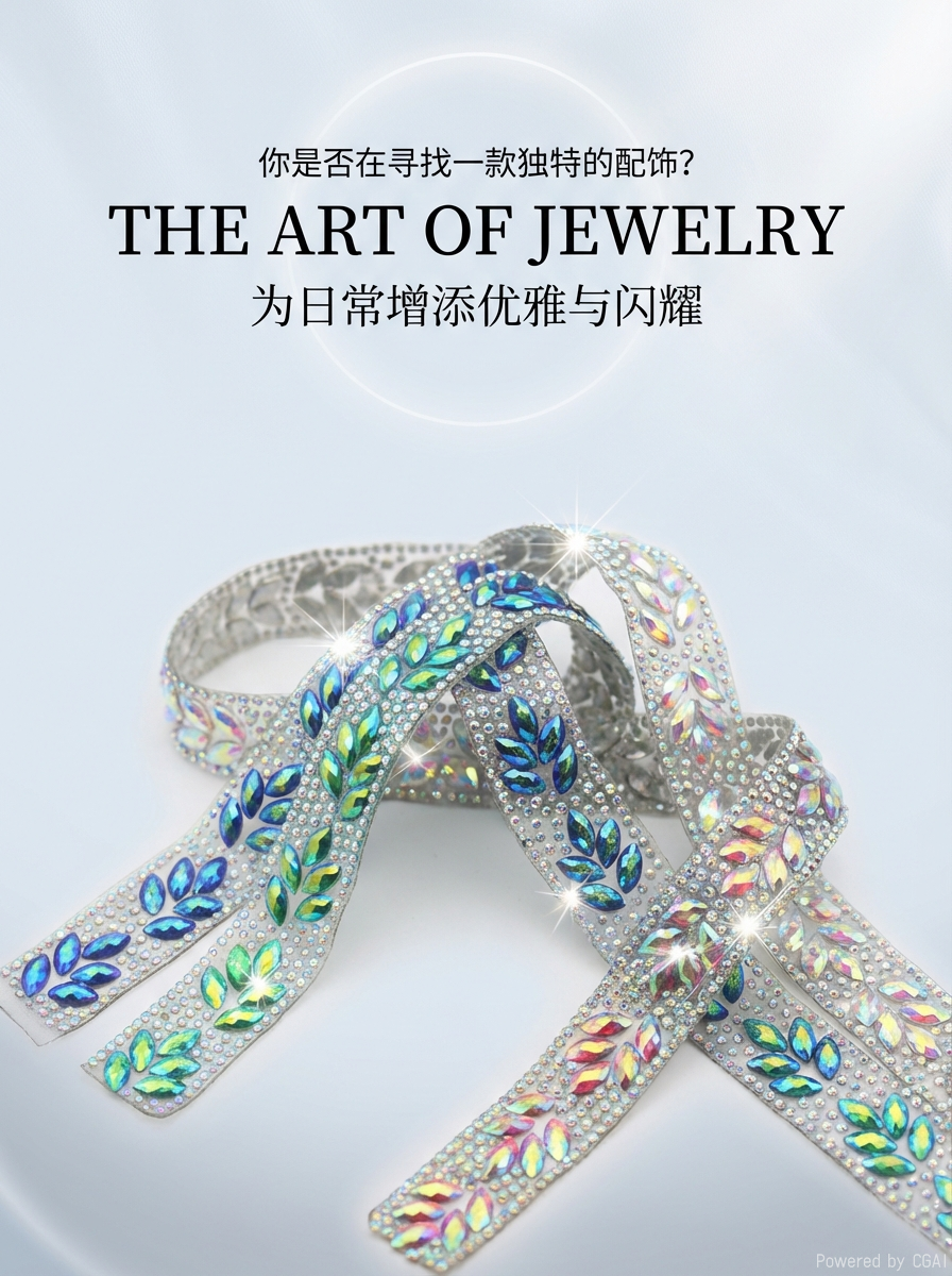 马眼树脂钻水钻链条带背胶烫钻条可烫可胶水粘衣服装饰钻详情1