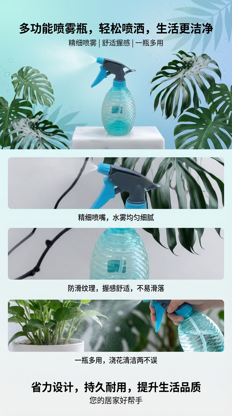 多容量塑料小喷壶批发喷壶加厚酒精家用喷水壶保洁消毒喷壶家政清104021063详情1