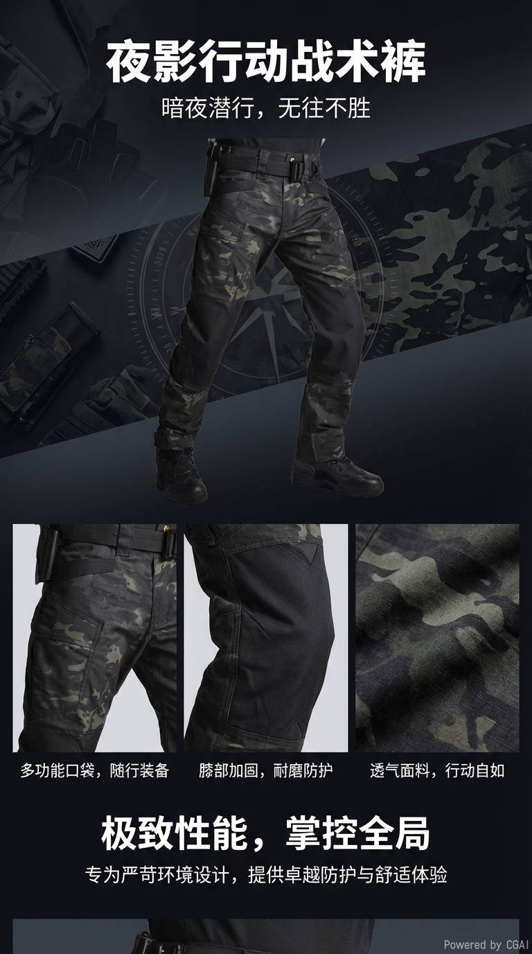 军迷作训服迷彩服户外战术裤男士军迷服装备休闲运动服装详情1