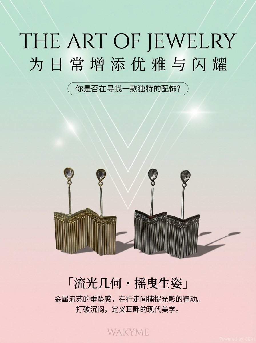 哇咔咪2026新品耳环，S925银针设计，复古风潮来袭！详情1