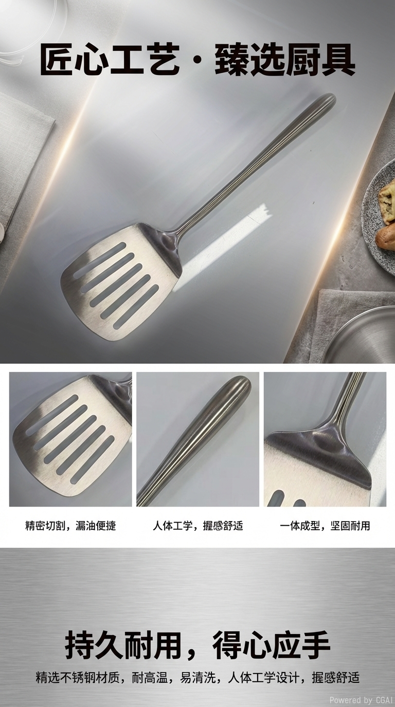 光身汤壳金属厨具漏勺和铲子厨房用具厨具锅铲详情1