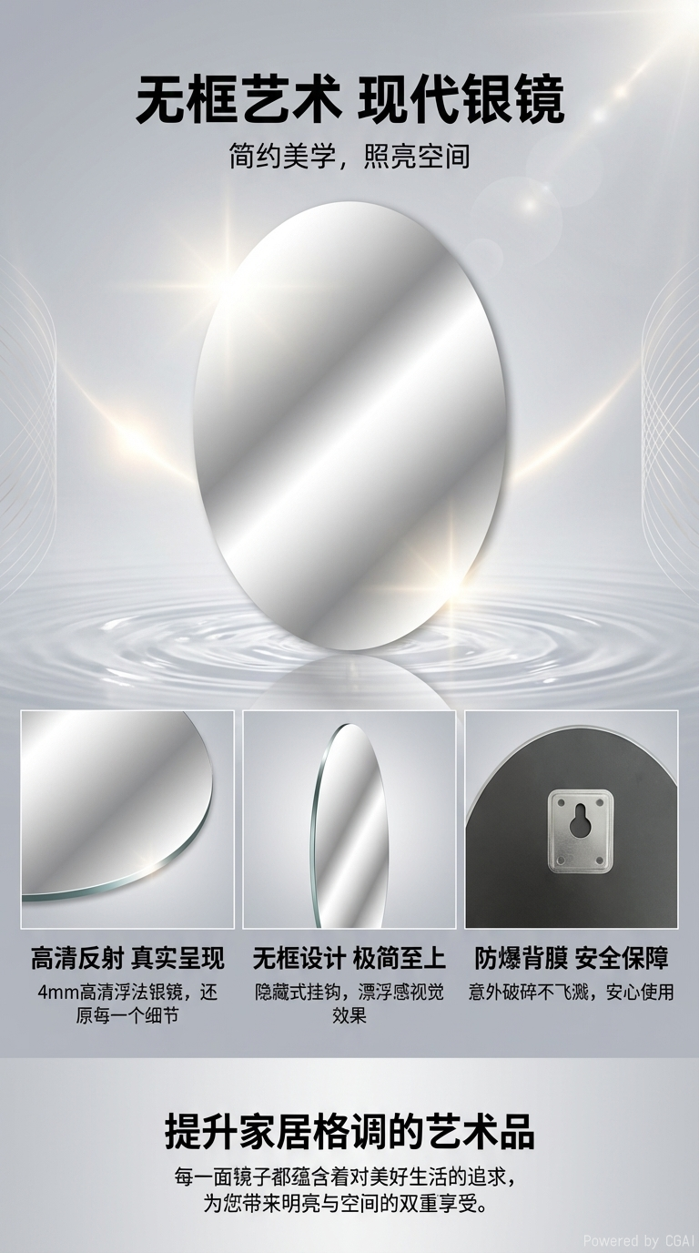 亚克力镜面自粘贴镜子墙面腰线墙贴155753310详情1