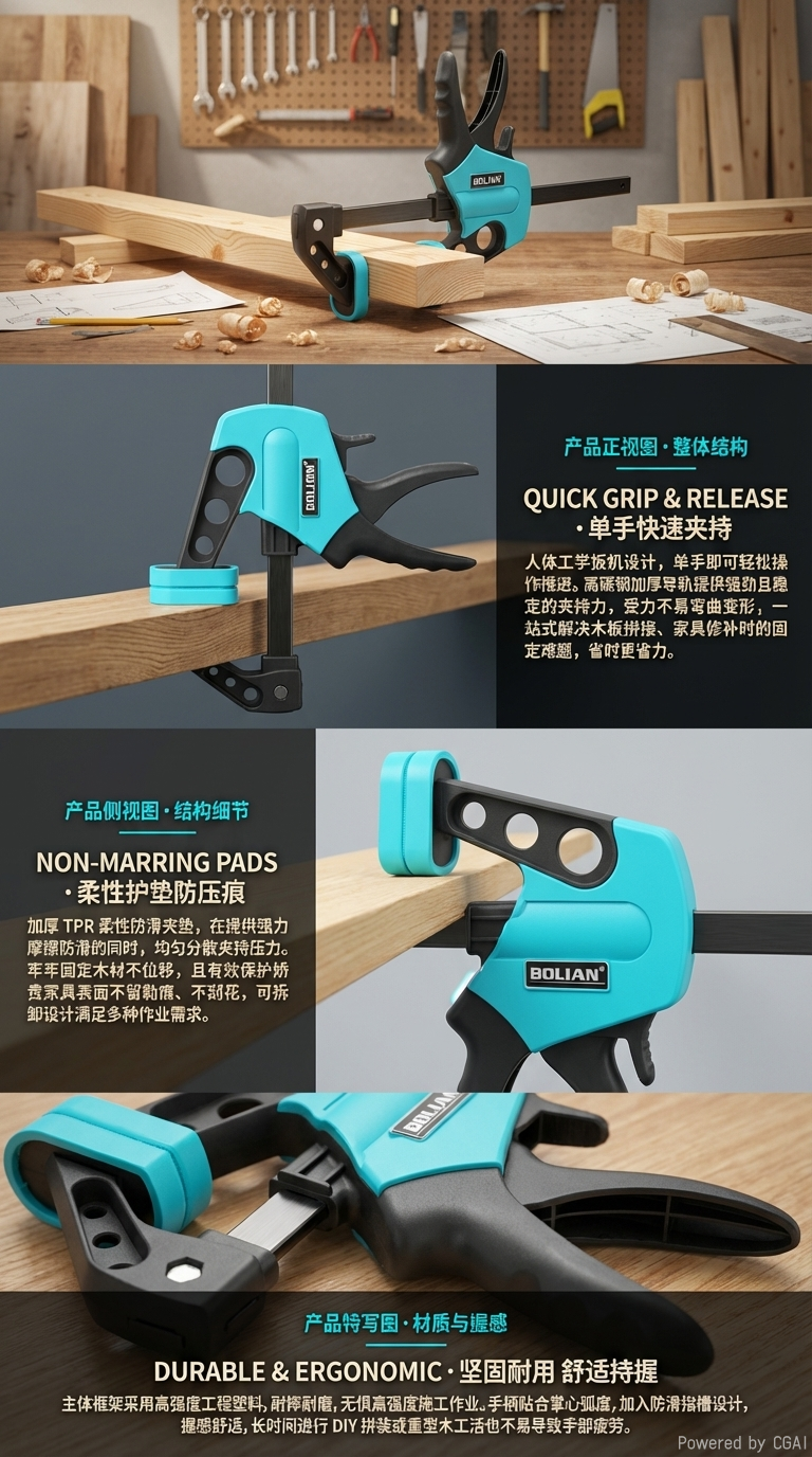 木工夹15木工夹固定器F型木工工具详情2