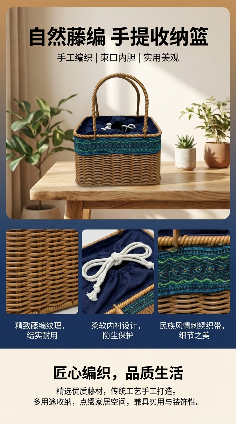 仿藤编手提包女文艺沙滩挎包包包女竹编简约设计感女包双拎包女士包包详情1