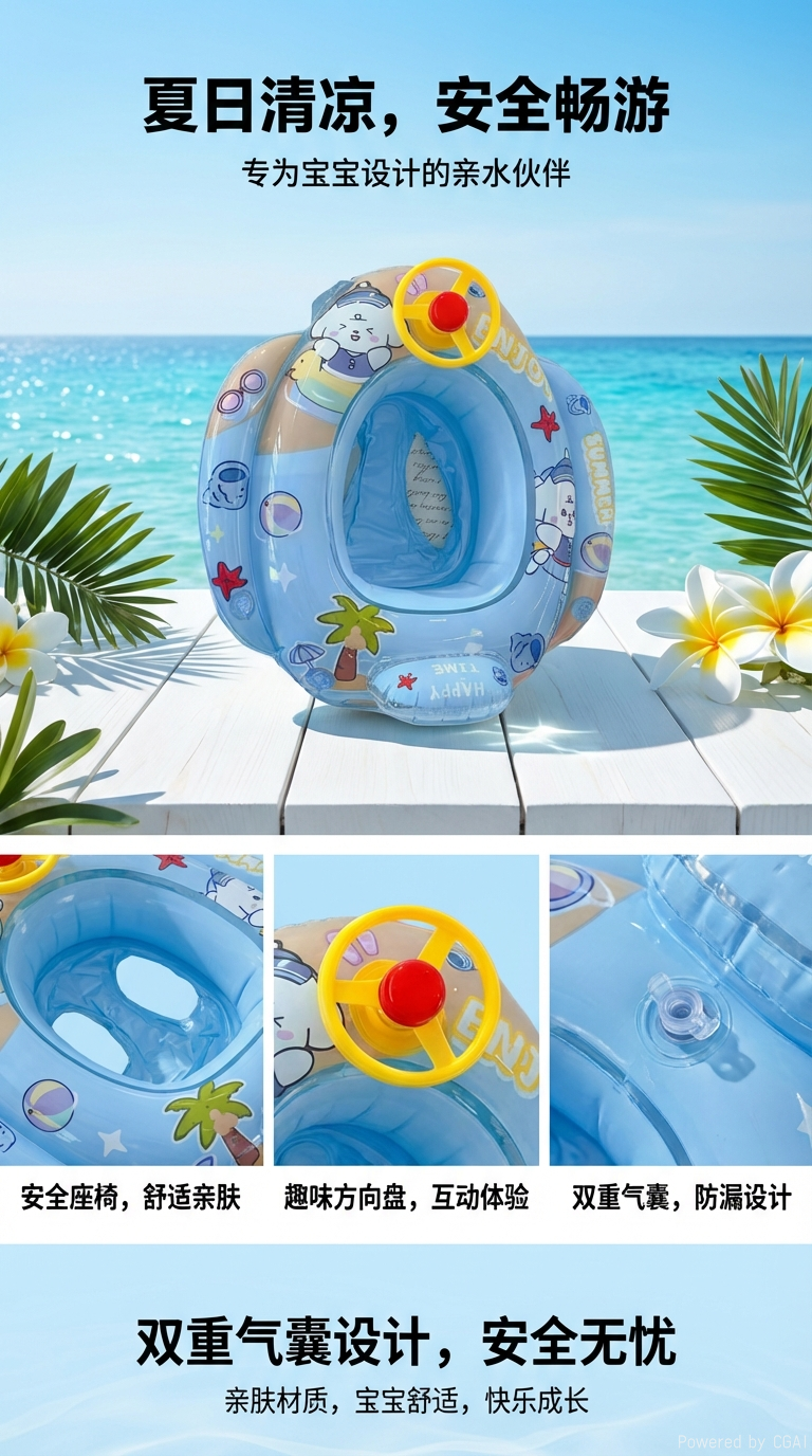 夏日与海洋大号坐垫游艇儿童水上详情1